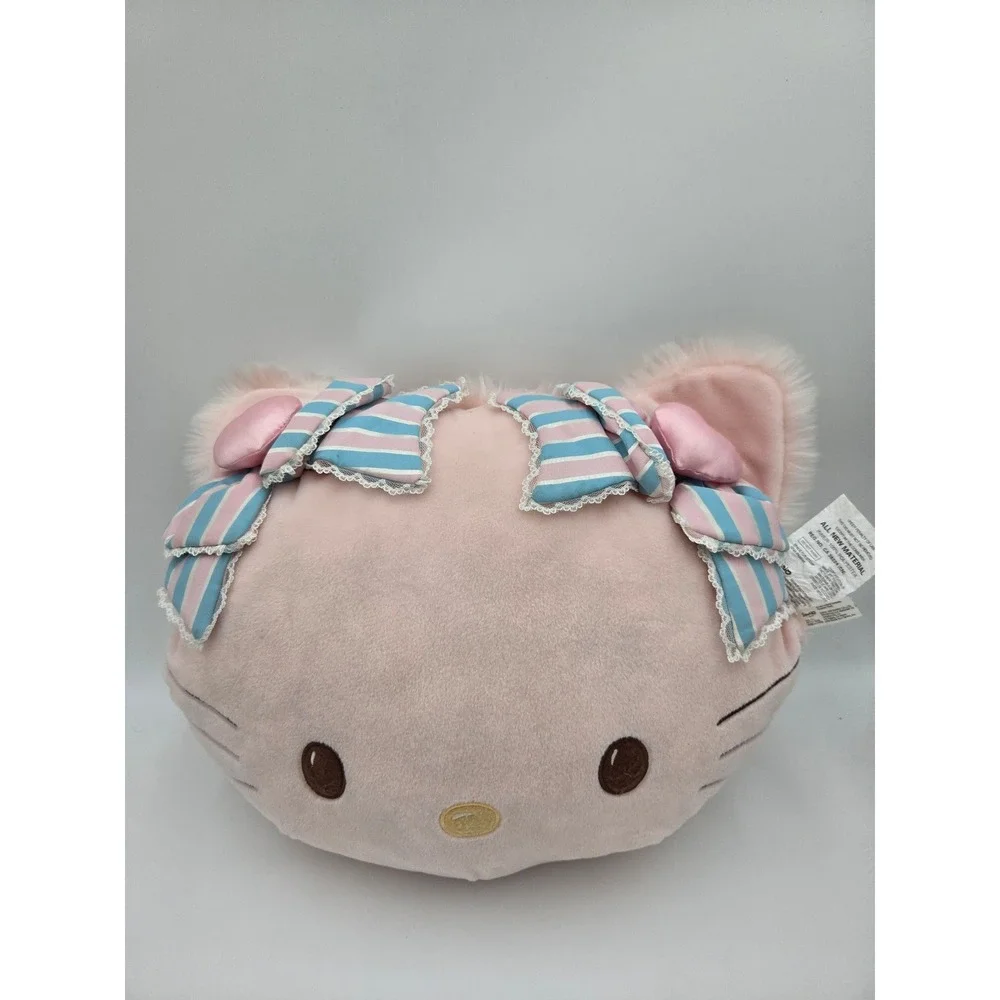 Sanrio Hello Kitty Charmmy Kitty Reversible Plush Pillow Pink White Striped Bows